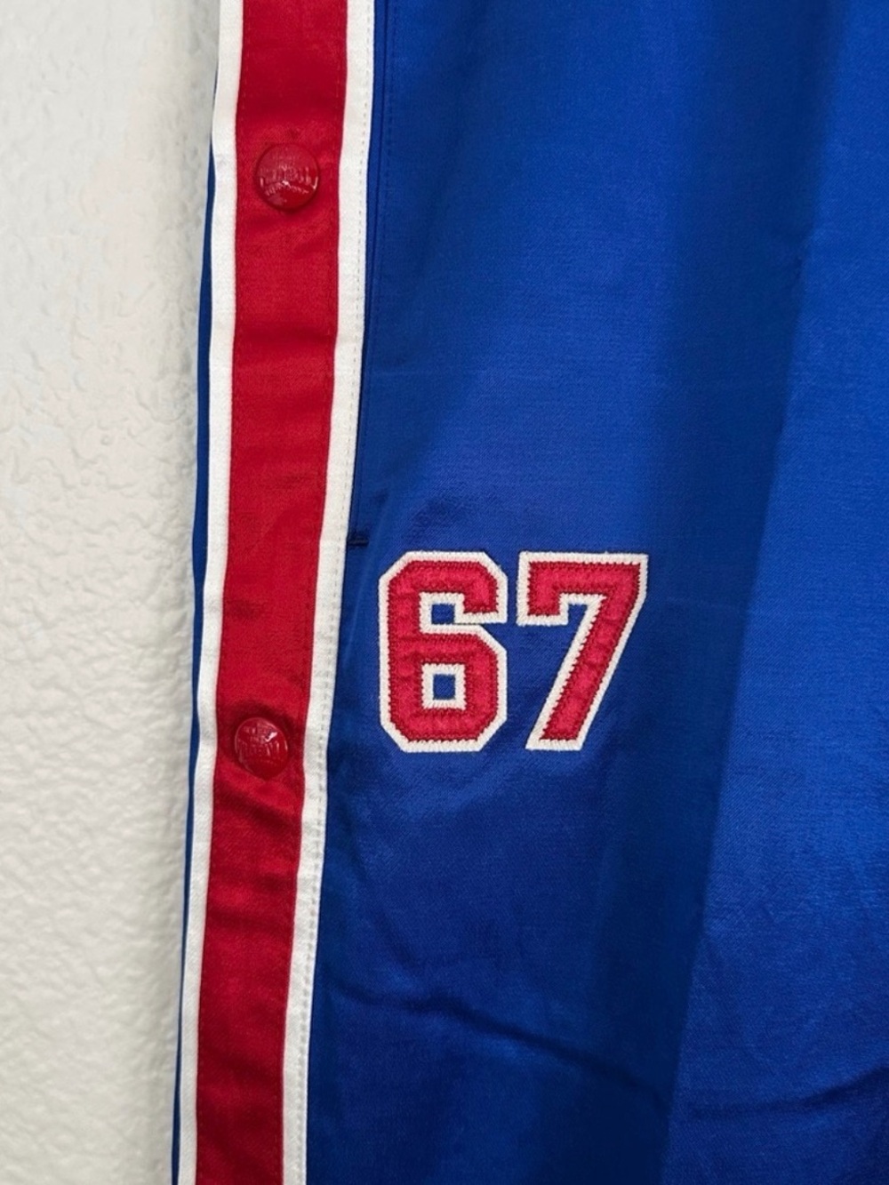 Ralph Lauren Blue, Red & White Polo Ball Snap-Front Pants Detail - Picture 3 of 8